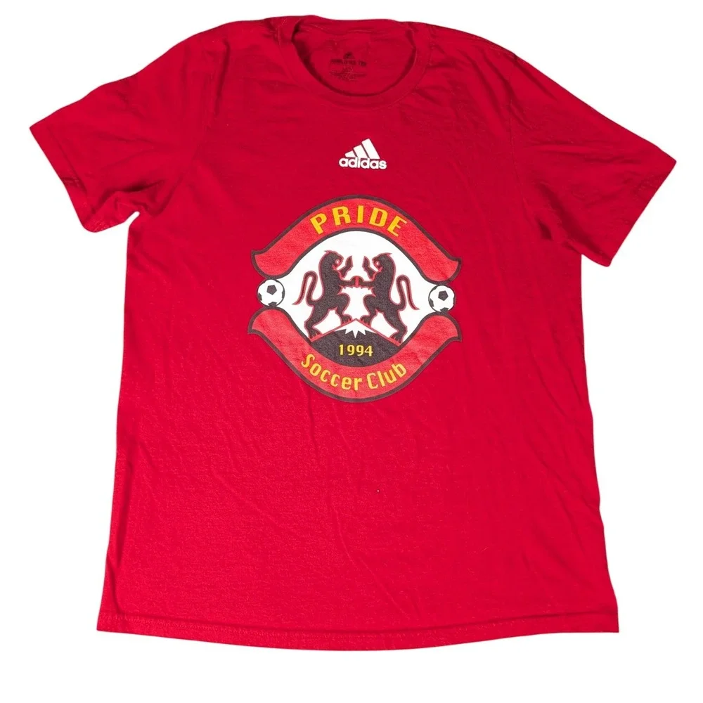 Adidas Mens Red Pride Soccer Club 1994 Graphic Amplifier Tee Shirt 5950